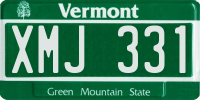 VT license plate XMJ331