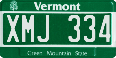 VT license plate XMJ334