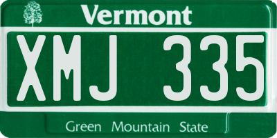 VT license plate XMJ335