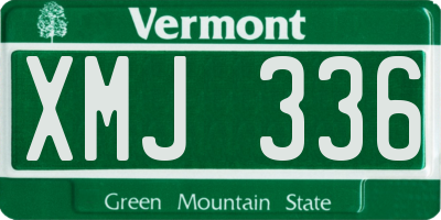 VT license plate XMJ336