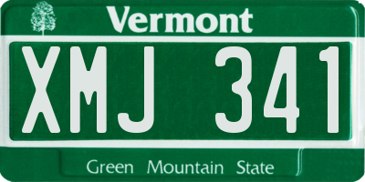 VT license plate XMJ341