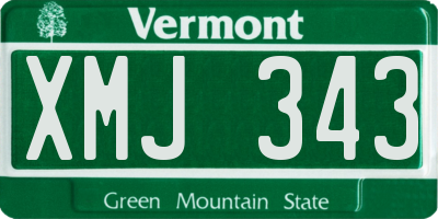 VT license plate XMJ343