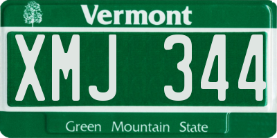 VT license plate XMJ344