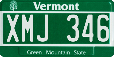 VT license plate XMJ346