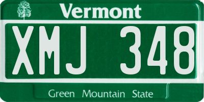 VT license plate XMJ348
