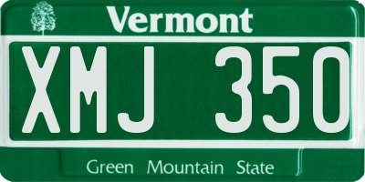 VT license plate XMJ350