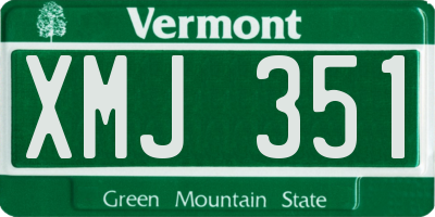 VT license plate XMJ351