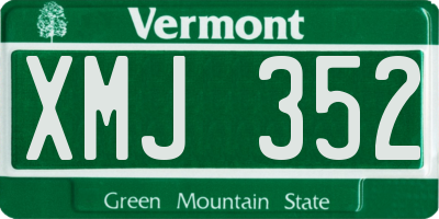 VT license plate XMJ352