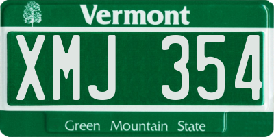 VT license plate XMJ354