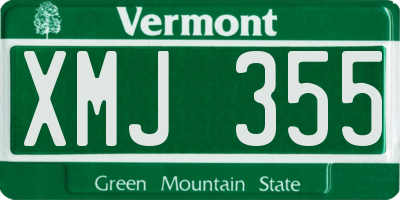 VT license plate XMJ355