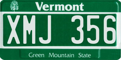 VT license plate XMJ356