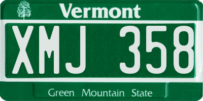 VT license plate XMJ358