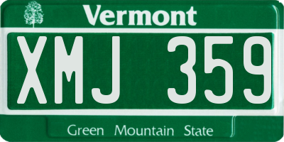 VT license plate XMJ359