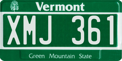 VT license plate XMJ361