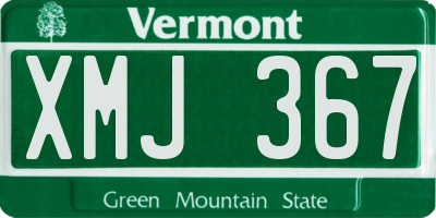 VT license plate XMJ367