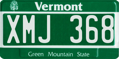 VT license plate XMJ368
