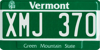 VT license plate XMJ370
