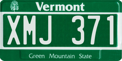 VT license plate XMJ371