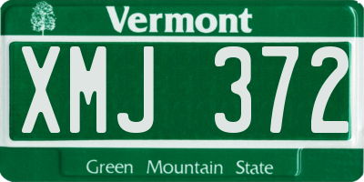 VT license plate XMJ372