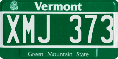 VT license plate XMJ373