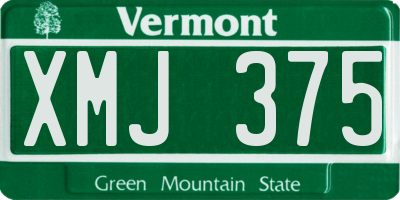 VT license plate XMJ375
