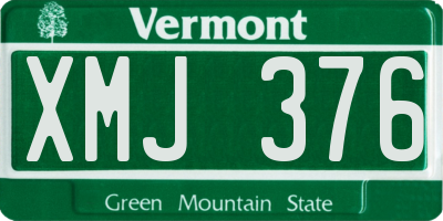 VT license plate XMJ376