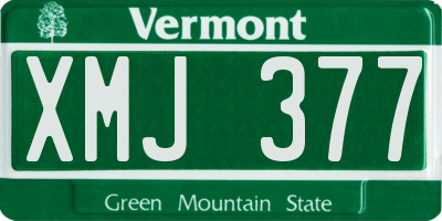 VT license plate XMJ377