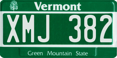 VT license plate XMJ382
