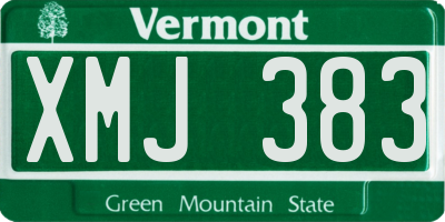 VT license plate XMJ383