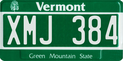VT license plate XMJ384