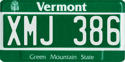 VT license plate XMJ386