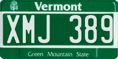 VT license plate XMJ389