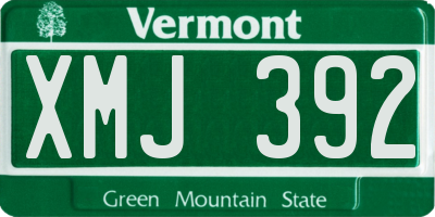 VT license plate XMJ392