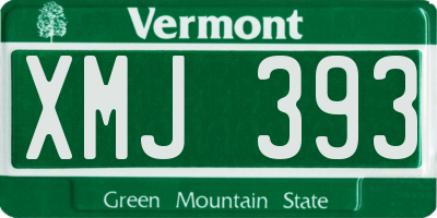 VT license plate XMJ393