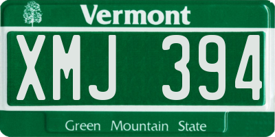 VT license plate XMJ394