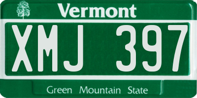 VT license plate XMJ397