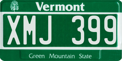VT license plate XMJ399