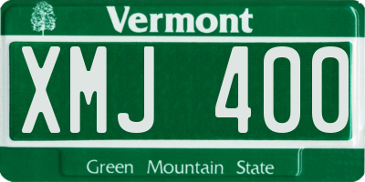 VT license plate XMJ400