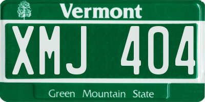 VT license plate XMJ404