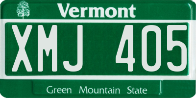 VT license plate XMJ405