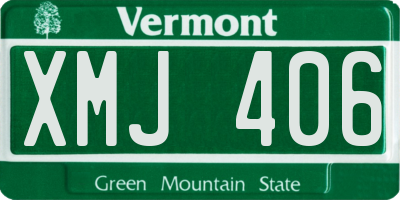 VT license plate XMJ406