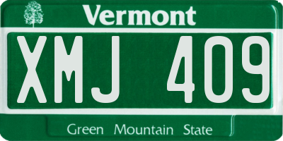 VT license plate XMJ409