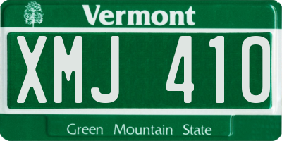 VT license plate XMJ410