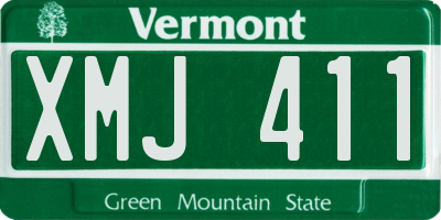 VT license plate XMJ411