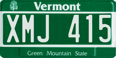 VT license plate XMJ415