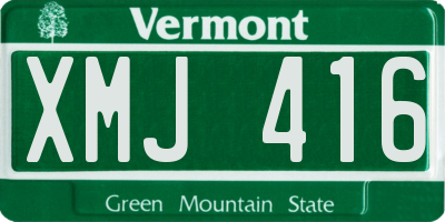VT license plate XMJ416