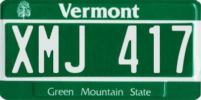 VT license plate XMJ417