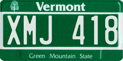 VT license plate XMJ418