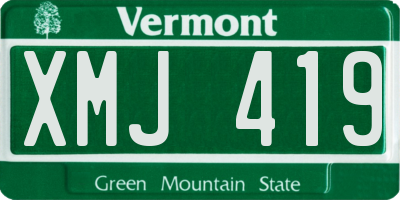 VT license plate XMJ419