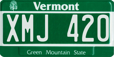 VT license plate XMJ420